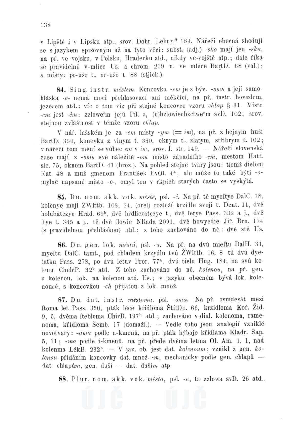 Historická mluvnice jazyka českého, Díl III, Tvarosloví, I. Skloňování,  folio 583