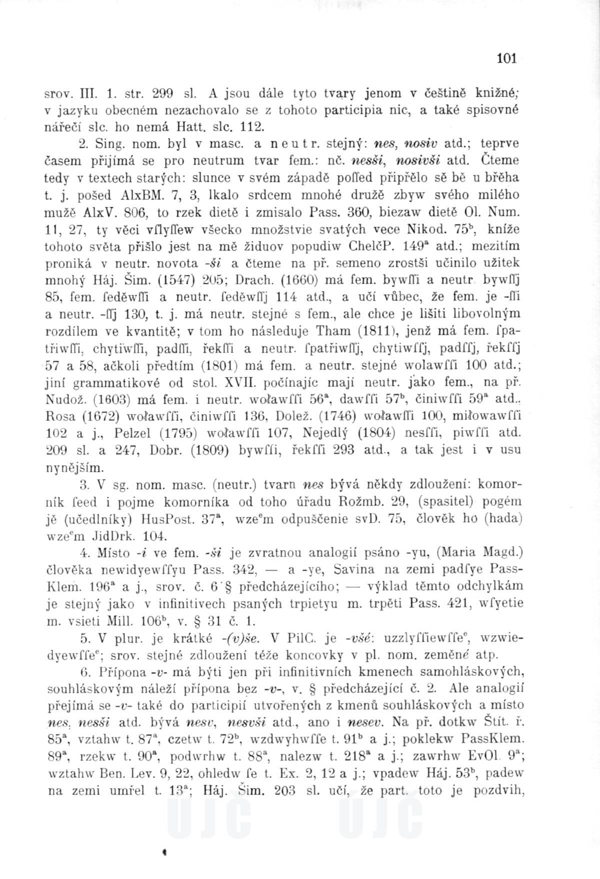 Historická mluvnice jazyka českého, Díl III, Tvarosloví, II. Časování,  folio 115